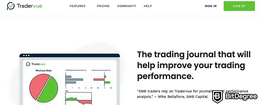 What is a trading journal: TraderVue.
