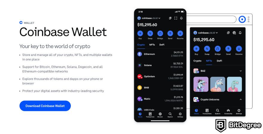 What is a Web3 wallet: Coinbase wallet.