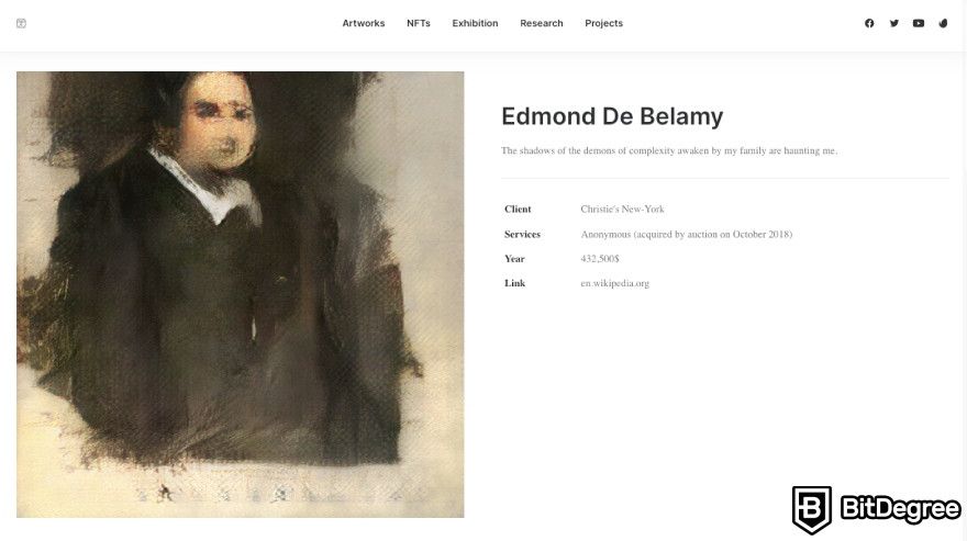 What is AI art: Edmond De Belamy portrait.