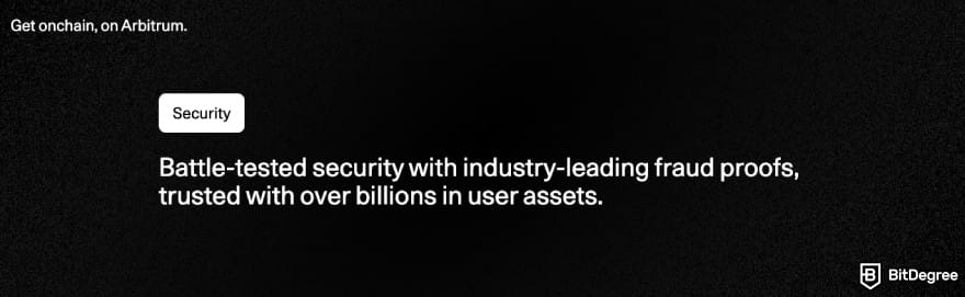 What is Arbitrum: Arbitrum's security card.