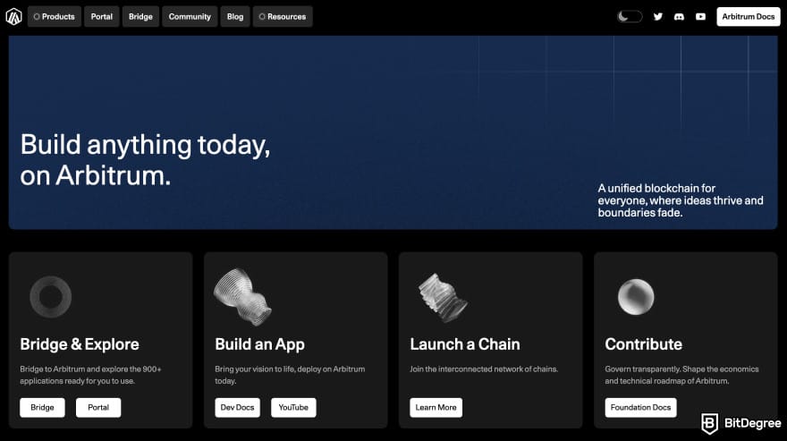 What is Base crypto: Arbitrum homepage.