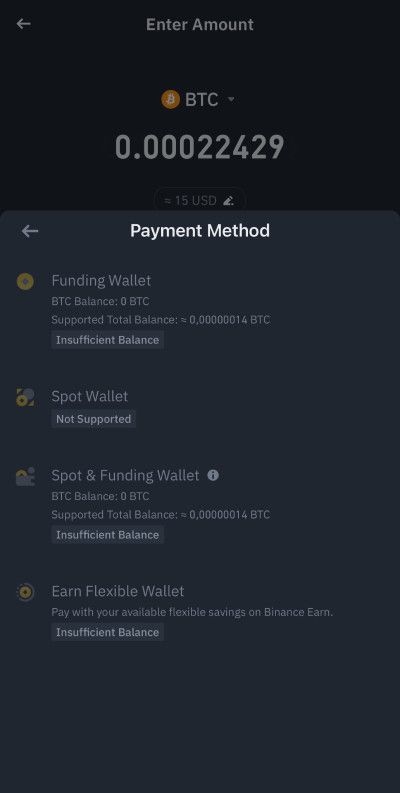 What is Binance Pay: choosing payment method.