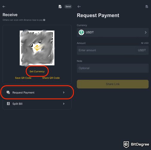 What is Binance Pay: requesting a payment.