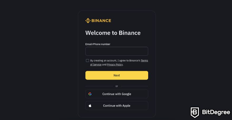 What is Binance Pay: signing up on Binance.