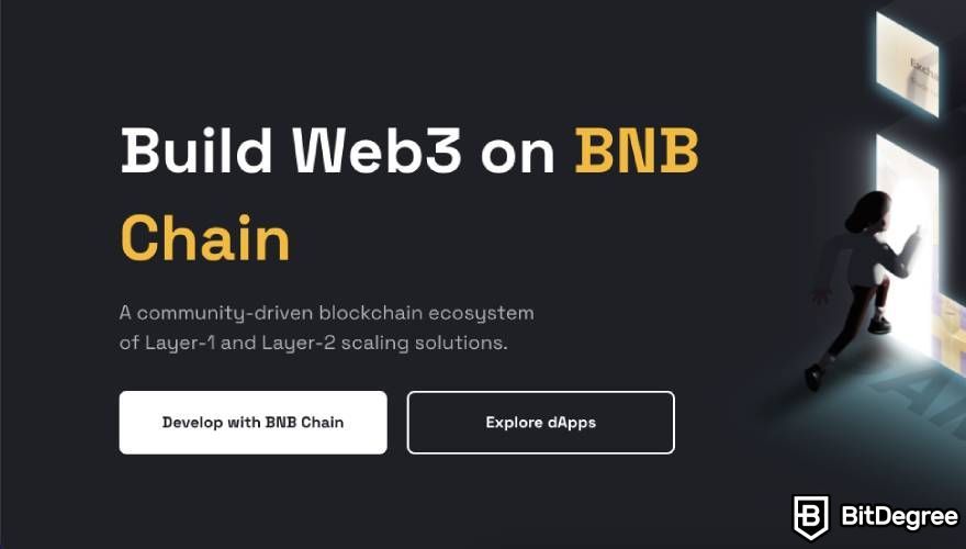 BNB là gì: ảnh chụp màn hình trang đích của Chuỗi BNB.