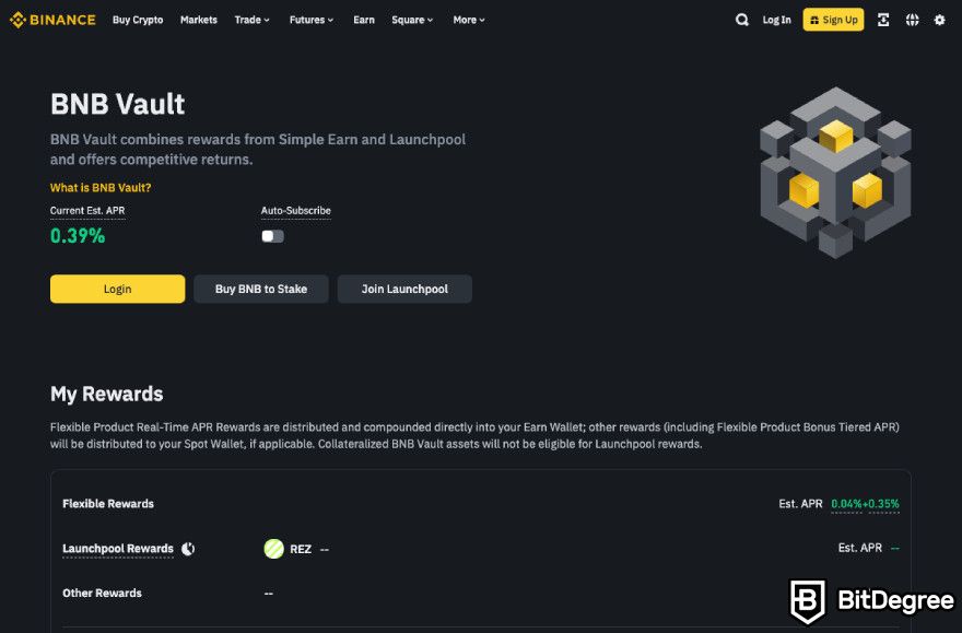 What is BNB: BNB Vault.