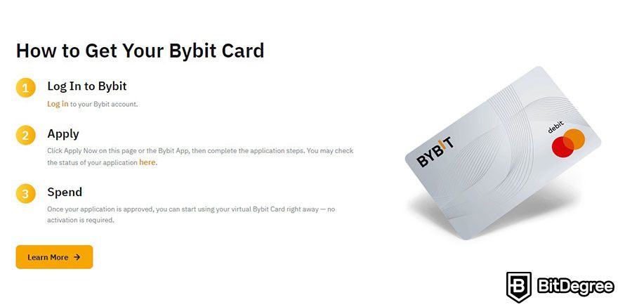 What is Bybit: the step-by-step process of getting a Bybit Card.