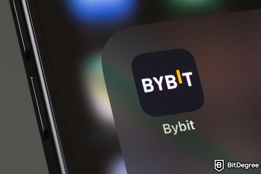 What is Bybit: a close up photo of the Bybit app displayed on a mobile phone.