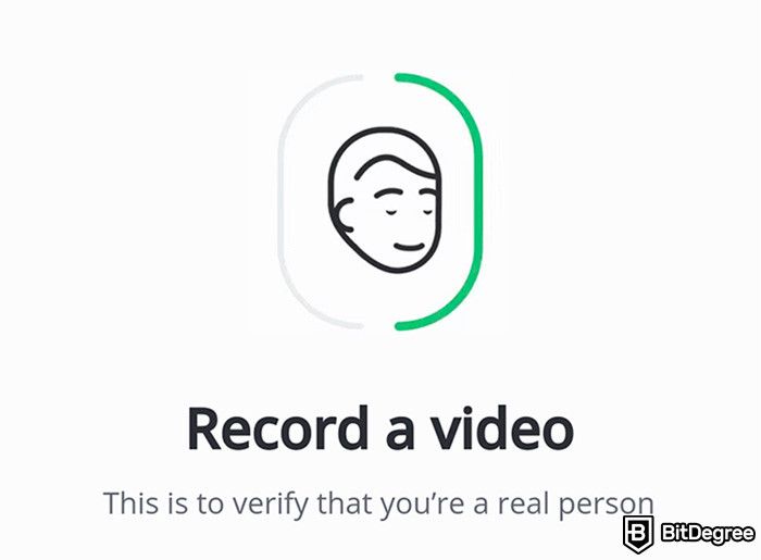 What is Bybit: the prompt to record a face video as a part of account verification process on Bybit.