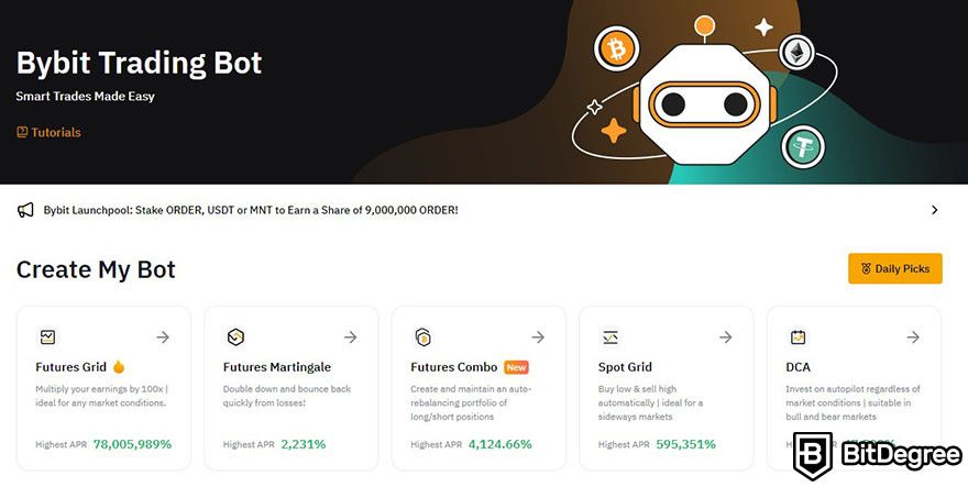 What is Bybit: the landing page for Bybit Trading Bot