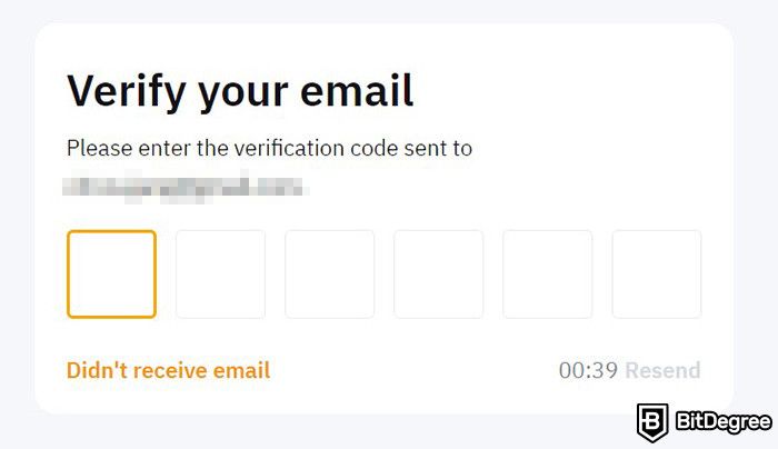 What is Bybit: the email verification prompt when creating a new account on Bybit.