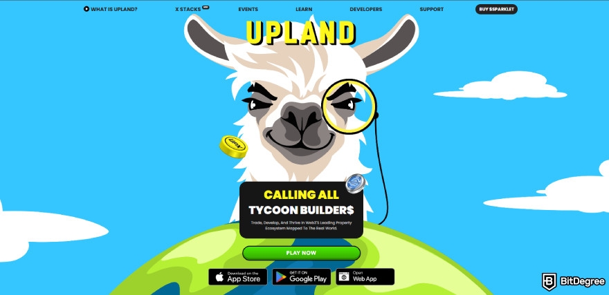 What is crypto gaming: Upland official website.