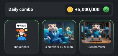 What is Hamster Kombat: a screenshot of Daily Combo reward.