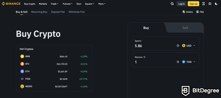 What is Hamster Kombat: buying TON on Binance.