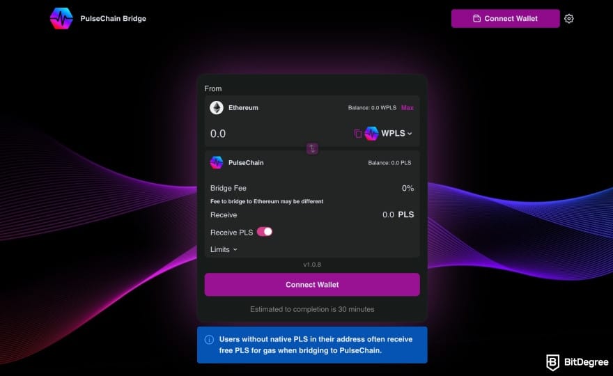 What is HEX crypto: PulseChain Bridge's interface.