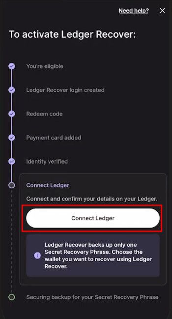 What is Ledger Recover: connect your device.