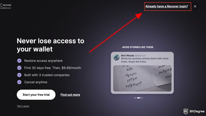 What is Ledger Recover: login to your account.