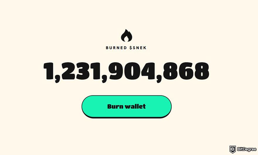 What is SNEK coin: the burn wallet section on SNEK's website.