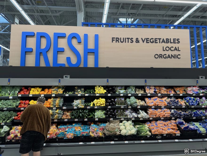 What is VeChain: the natural organic fresh fruits and vegetables aisle in Walmart.