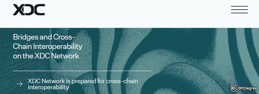 What is XDC crypto: XDC Network cross-chain interoperability.