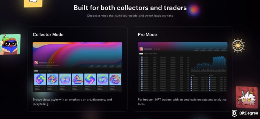 What is xNFT: OpenSea's collector or pro modes.