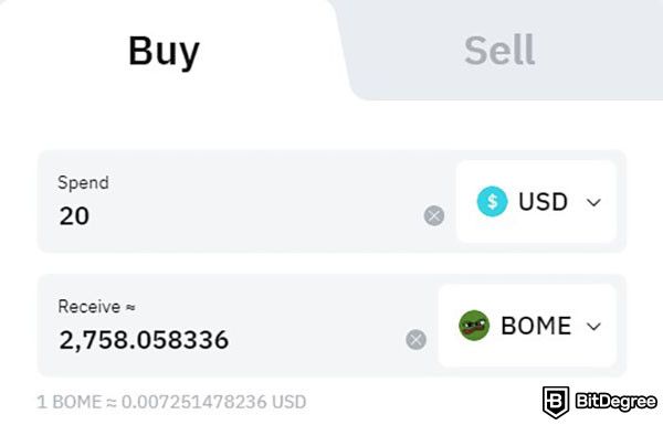 Where to buy BOOK OF MEME coin: the One-Click Buy feature on Bybit showing a buy order for BOME.