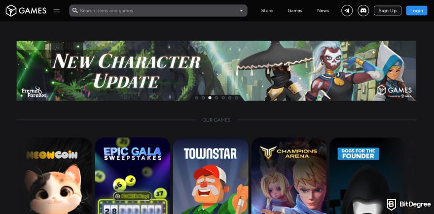 Where to buy Xai crypto: Gala Games homepage.