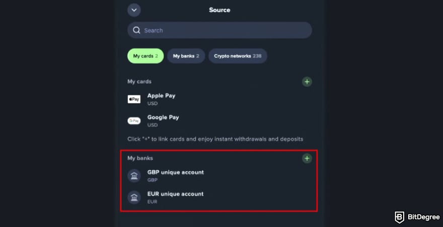 Where to buy XDC: adding payment methods on Uphold.