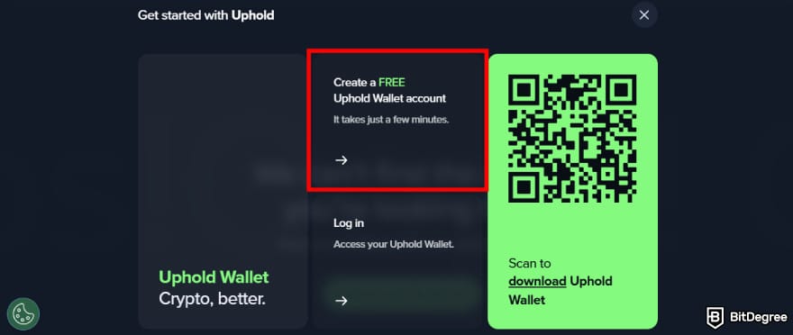 Where to buy XDC: [Create a Free Uphold Wallet account] button on Uphold.