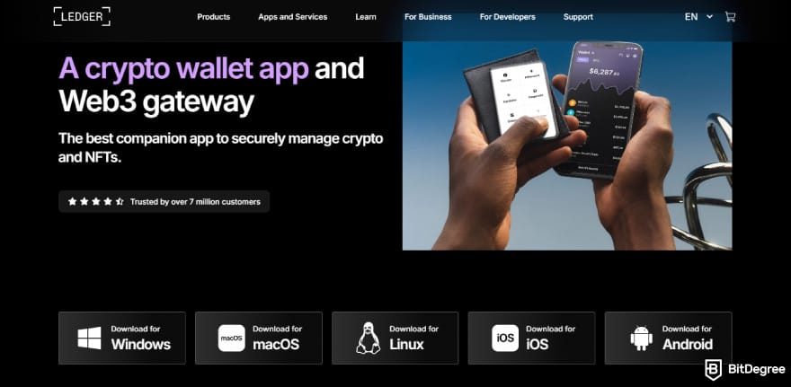 Where to buy XDC: Ledger Live app installation.