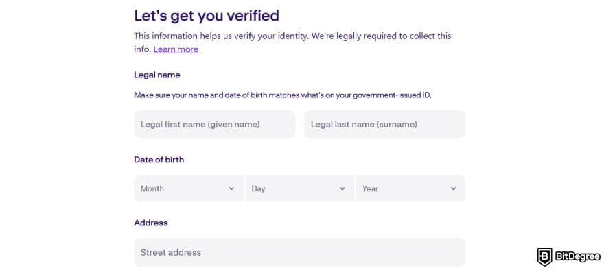 Where to buy XRT crypto: identity verification on Kraken.