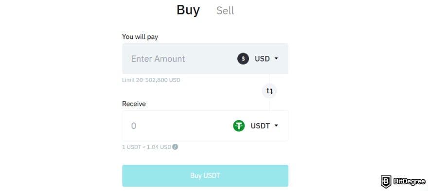 Where to buy XRT crypto: purchasing USDT on BitMart.
