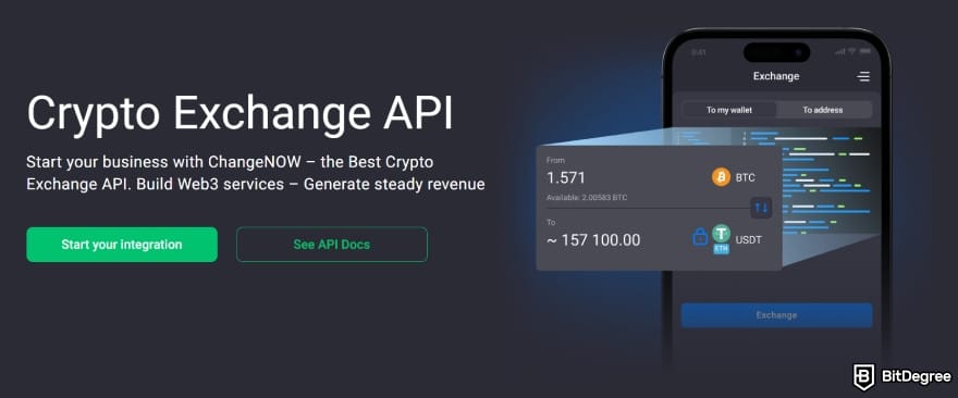 White label crypto exchange: ChangeNOW crypto exchange API.