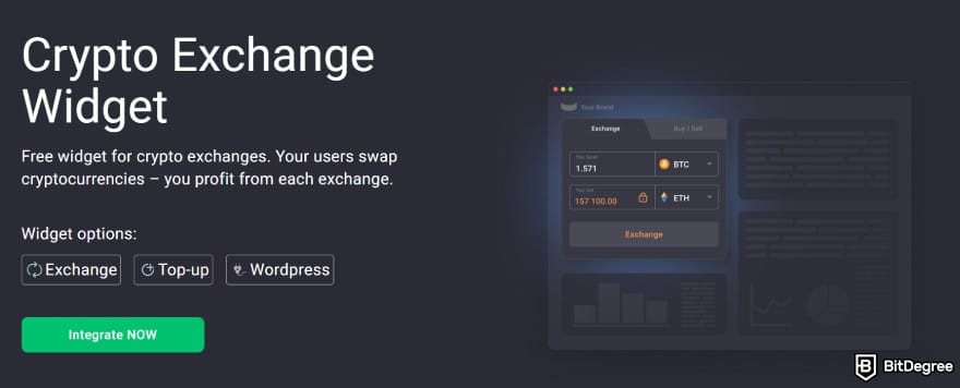 White label crypto exchange: ChangeNOW Exchange Widget.