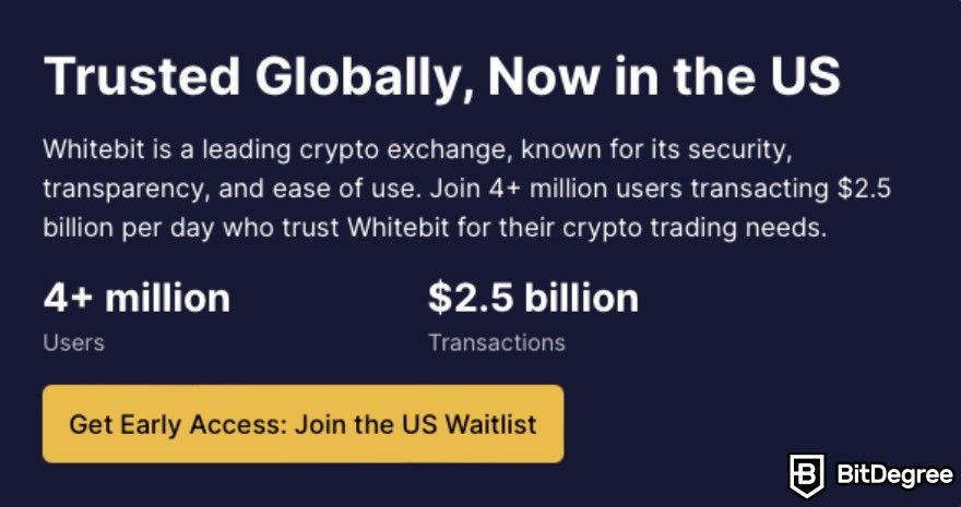 WhiteBIT отзывы: список ожидания биржи в США.