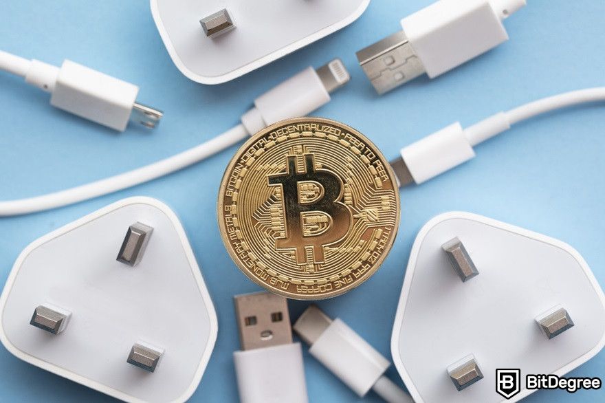 Why is crypto bad for the environment?: Gold coin with electricity plugs.