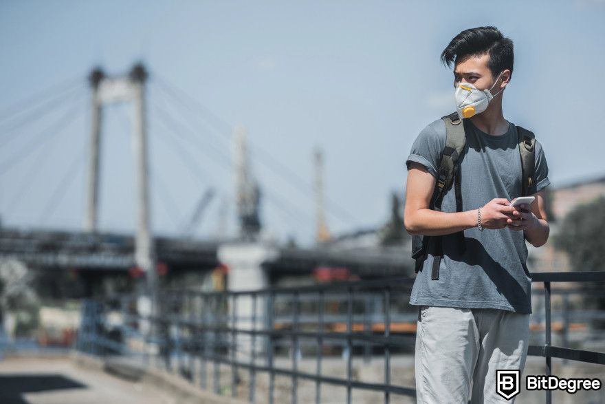 Why is crypto bad for the environment: a man with a mask.