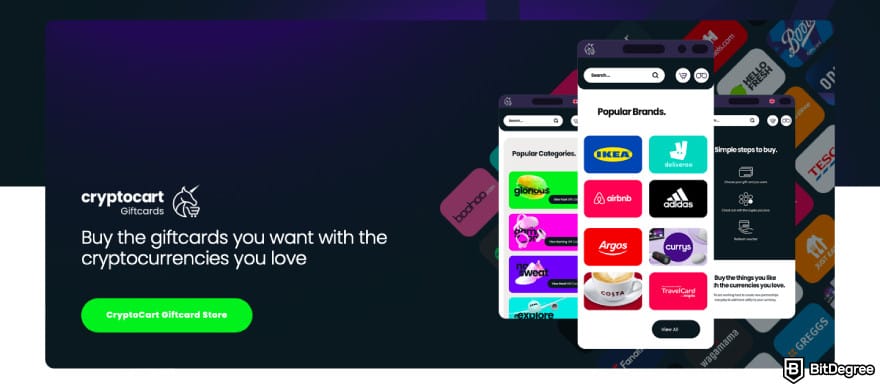 Will Floki Inu reach $1? A screenshot of CryptoCart's homepage.