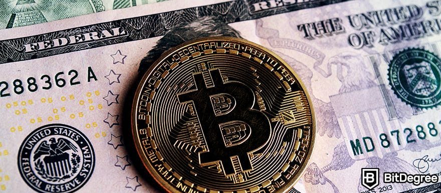 Winklevoss Twins Bitcoin: BTC on dollar bill.