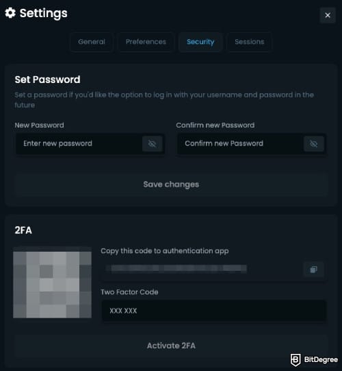 Winna casino review: 2FA settings. Winna casino review: 2FA settings.