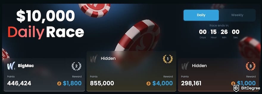 Winna casino review: daily race banner on Winna. Winna casino review: daily race banner on Winna.