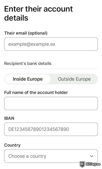 Wise review: recipient's form fields. Wise review: recipient's form fields.