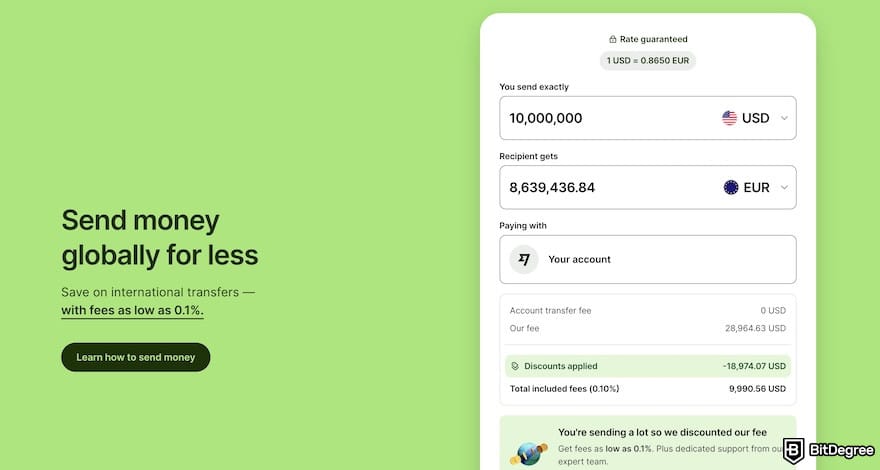Wise review: the transfer form on the Wise homepage. Wise review: the transfer form on the Wise homepage.