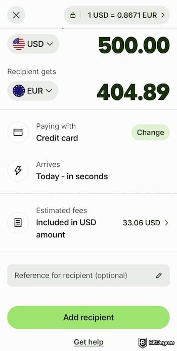 Wise review: Wise's transfer form. Wise review: Wise's transfer form.