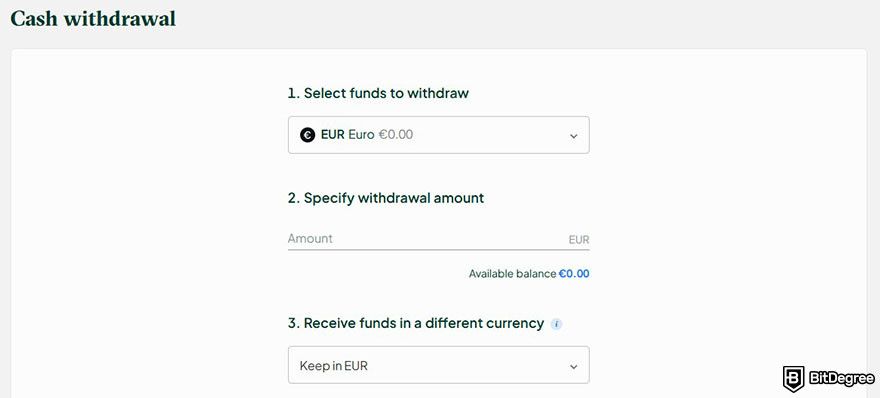 Withdrawal Bitstamp: the withdrawal details when transferring fiat using Bitstamp.