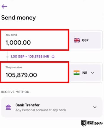 WorldRemit review: input the amount of money you'd like to send. WorldRemit review: input the amount of money you'd like to send.