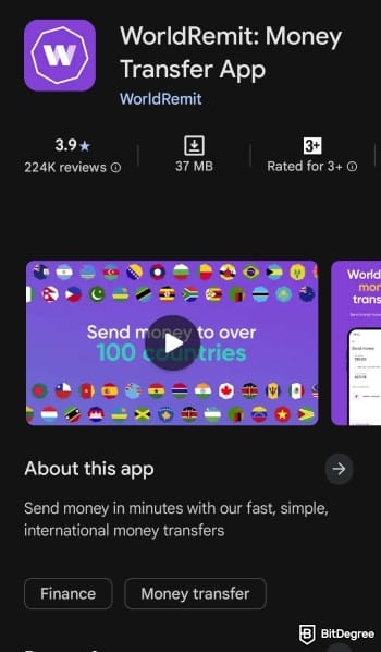 WorldRemit review: downloard the app from the Store. WorldRemit review: downloard the app from the Store.