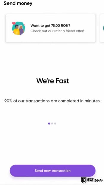 WorldRemit review: the app home screen. WorldRemit review: the app home screen.