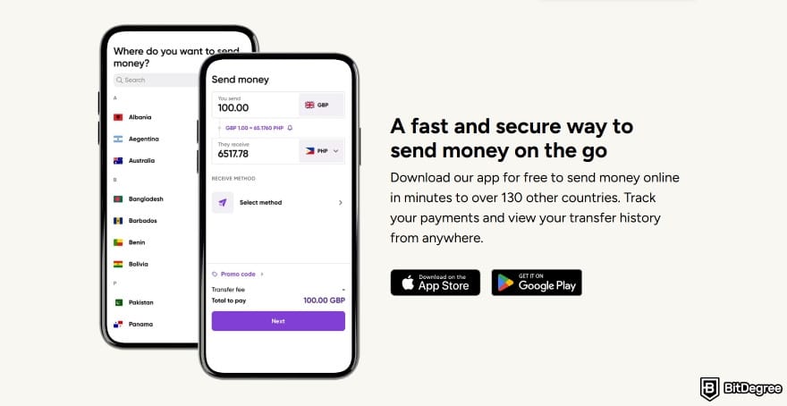 WorldRemit review: WorldRemit app interface. WorldRemit review: WorldRemit app interface.
