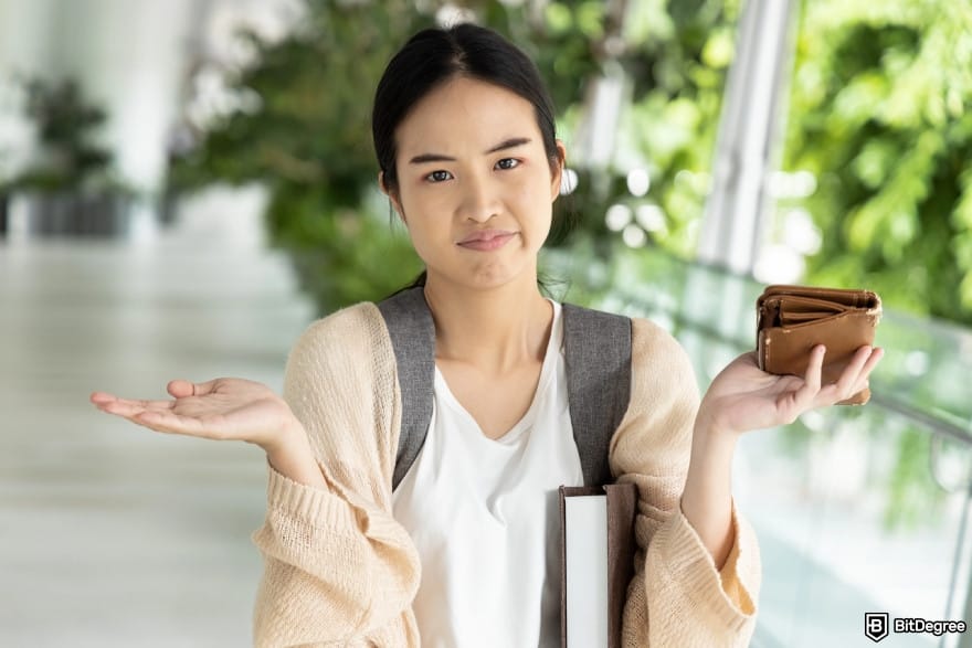 WorldRemit review: Asian student having no money. WorldRemit review: Asian student having no money.